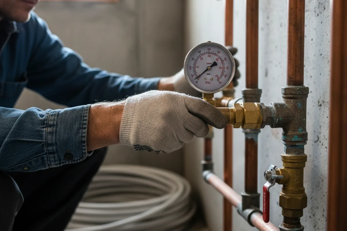 Pressure testing a repaired line during Water Line Repair in Mill Valley